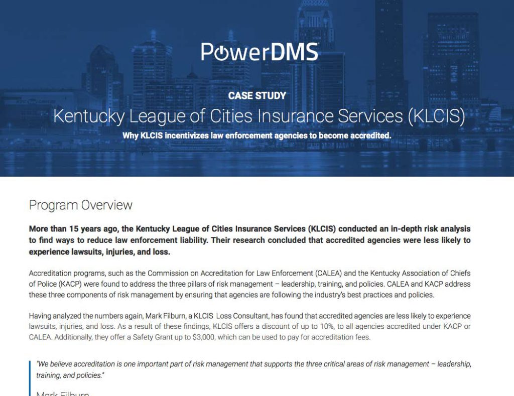 screenshot of case study by PowerDMS